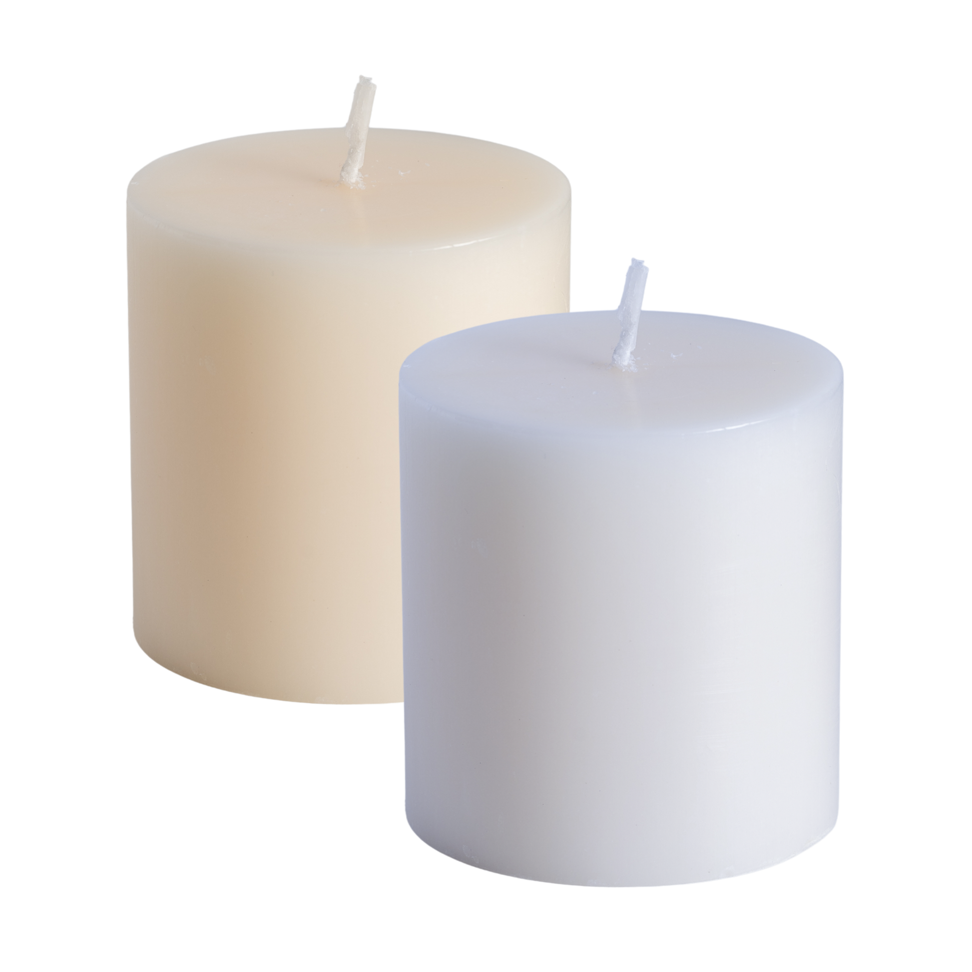 2.8x2.8 white and ivory pillar candles