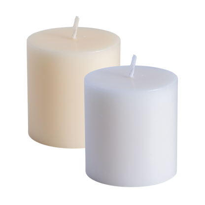 2.8x2.8 white and ivory pillar candles