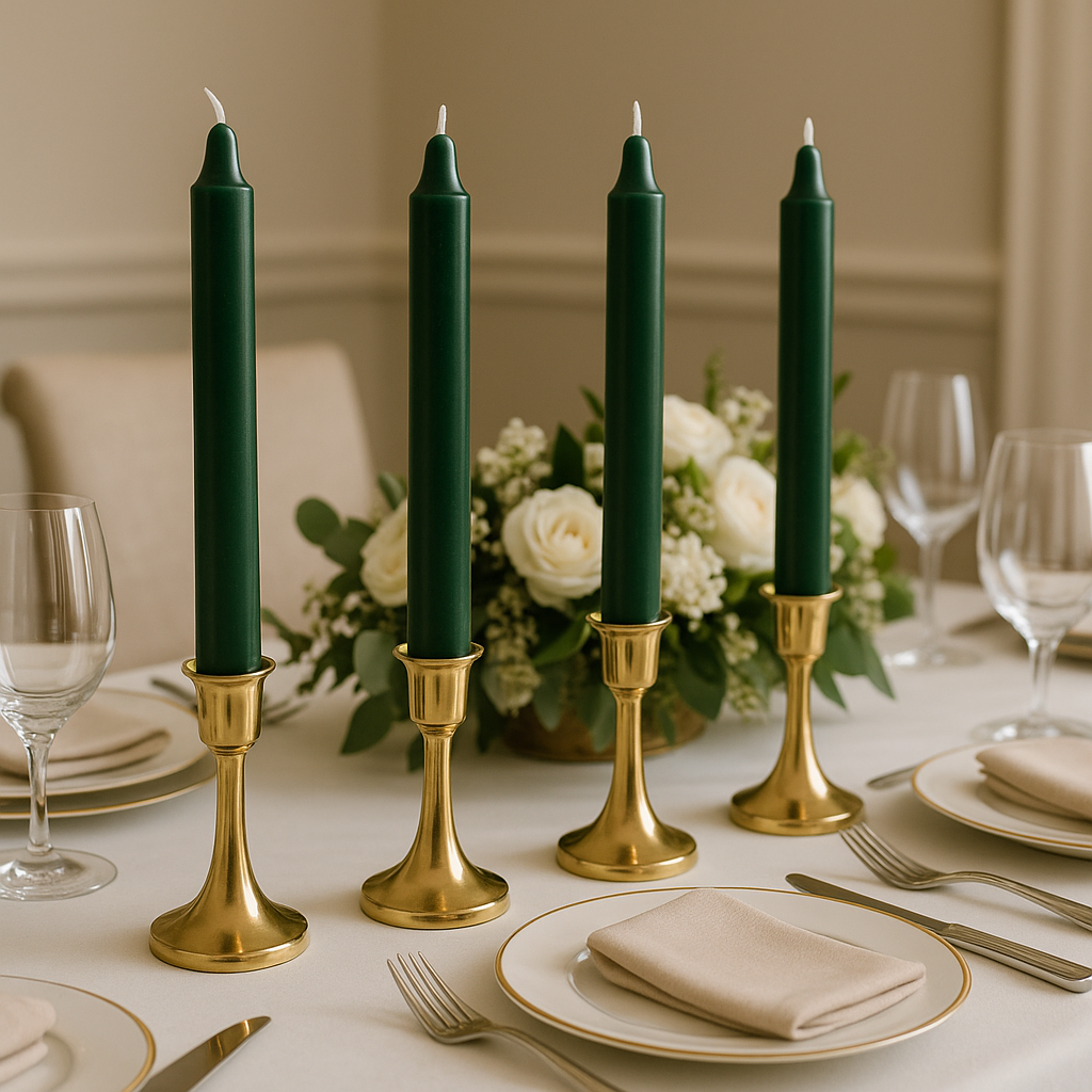 unscented green household candles for decor