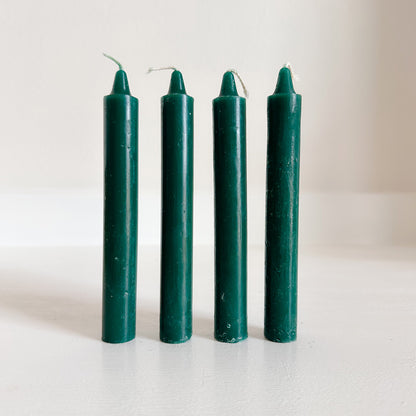 cylindrical household candles hunter green