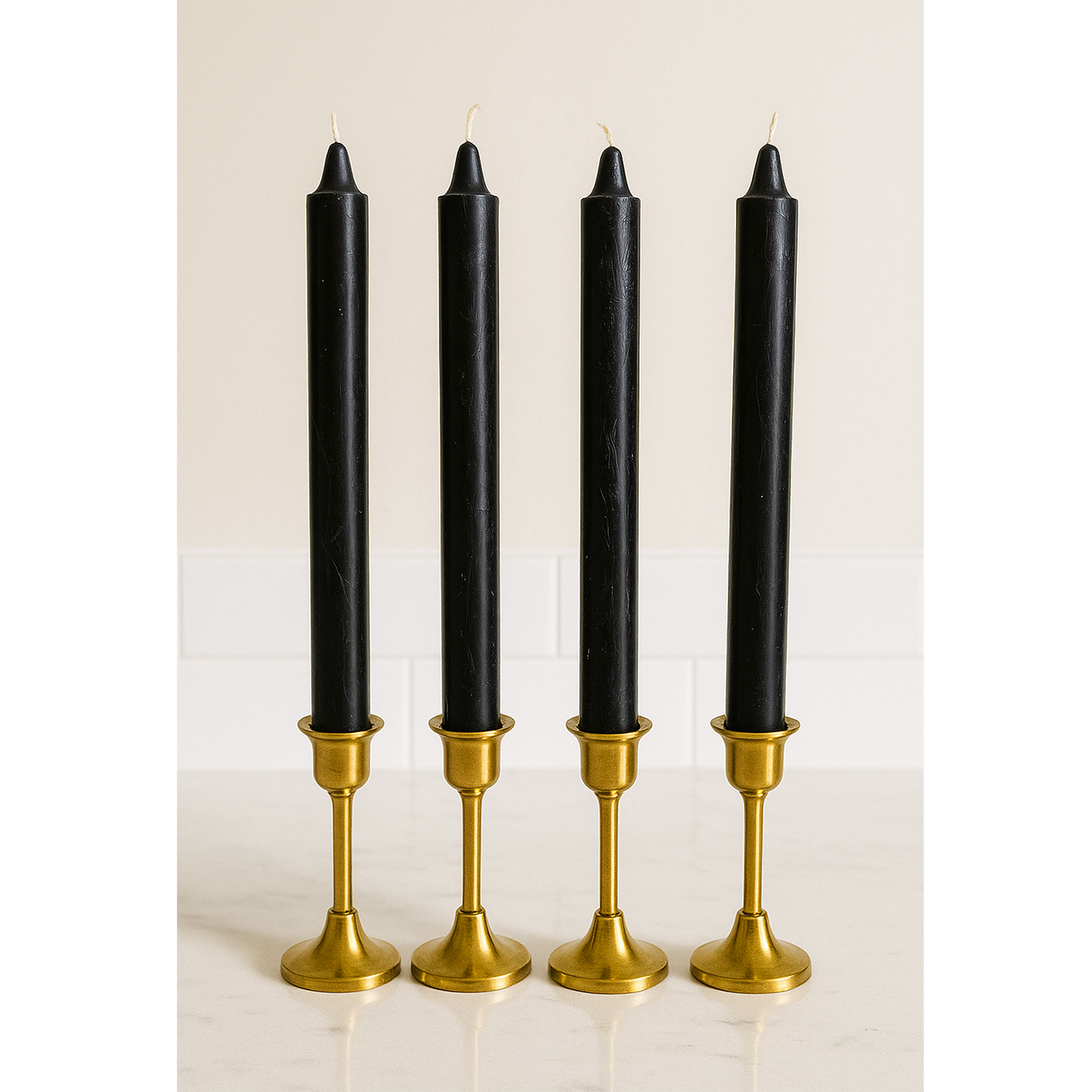 Long-burning black utility candles for household needs