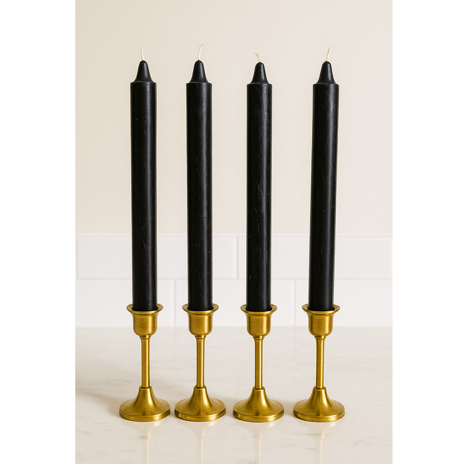 Long-burning black utility candles for household needs