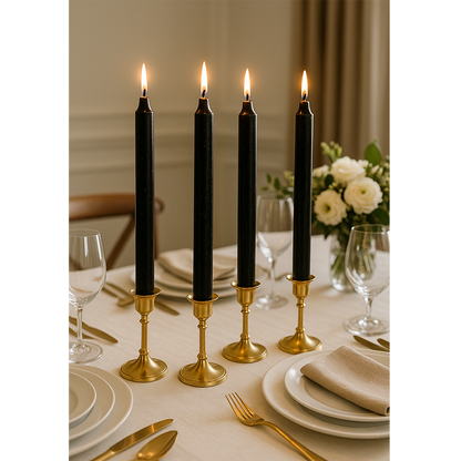 Black household candles for everyday home use