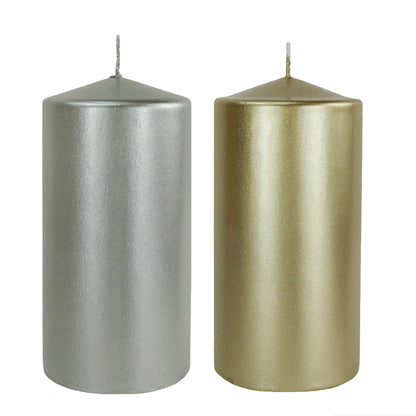 3" x 6" METALLIC PILLAR CANDLES