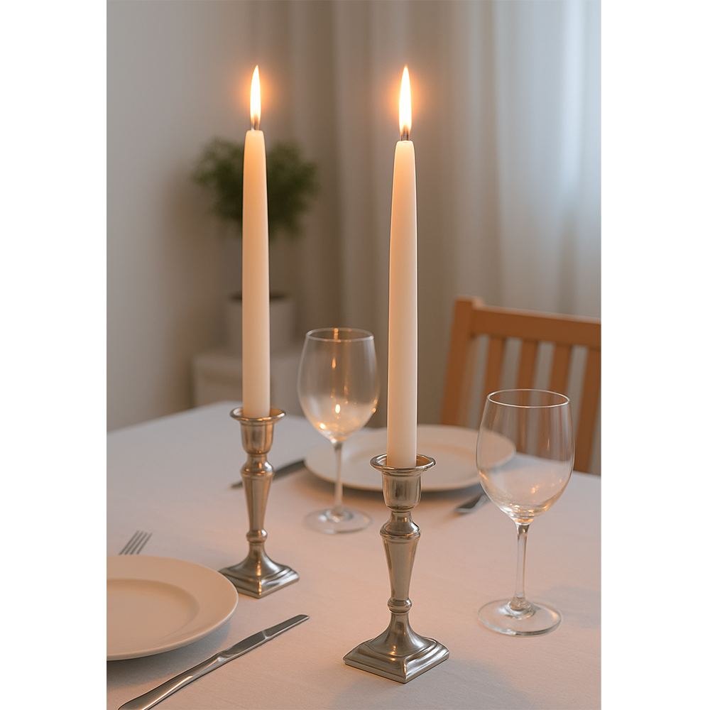 10 inch white taper candle for elegant home decor
