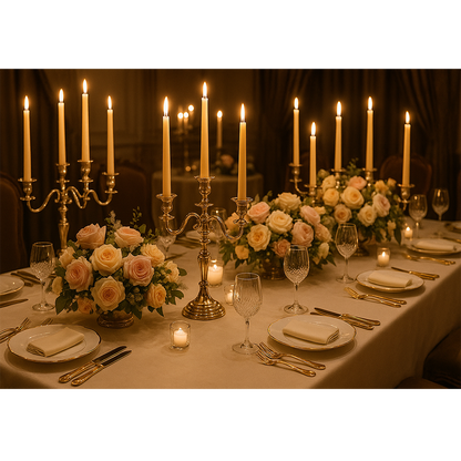 Long-burning white taper candle 10 inch for ceremonies