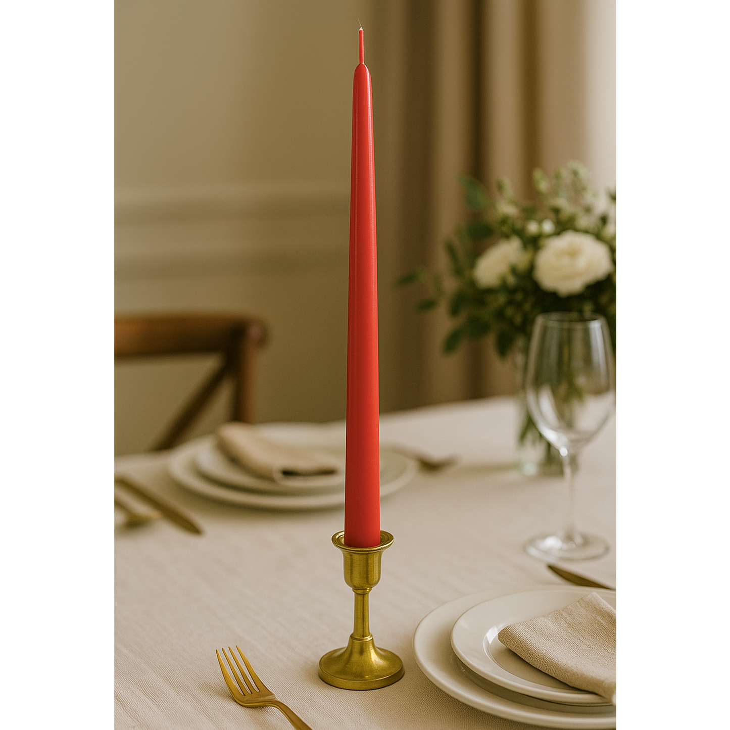 12 inch red taper candle for elegant home décor
