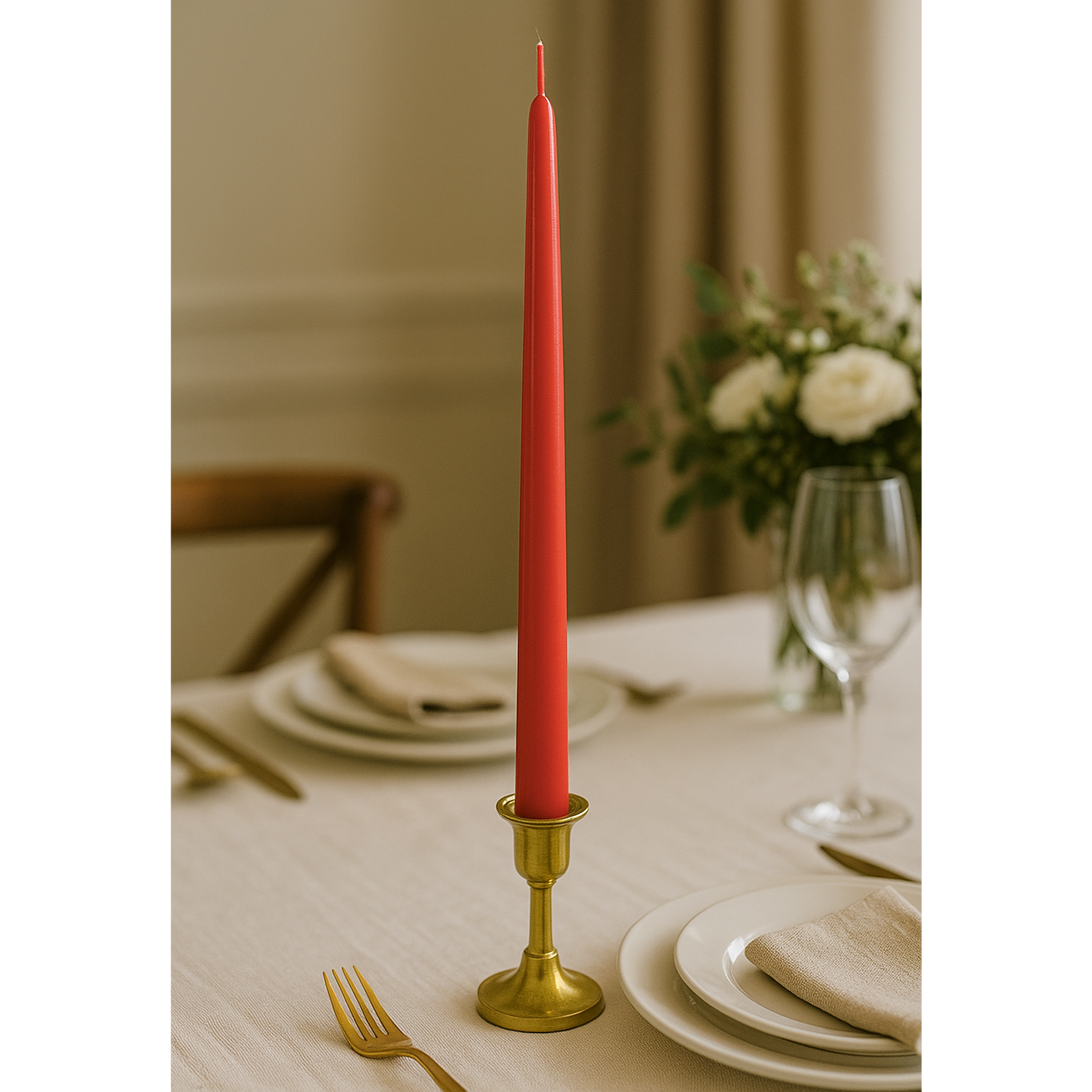 12 inch red taper candle for elegant home décor