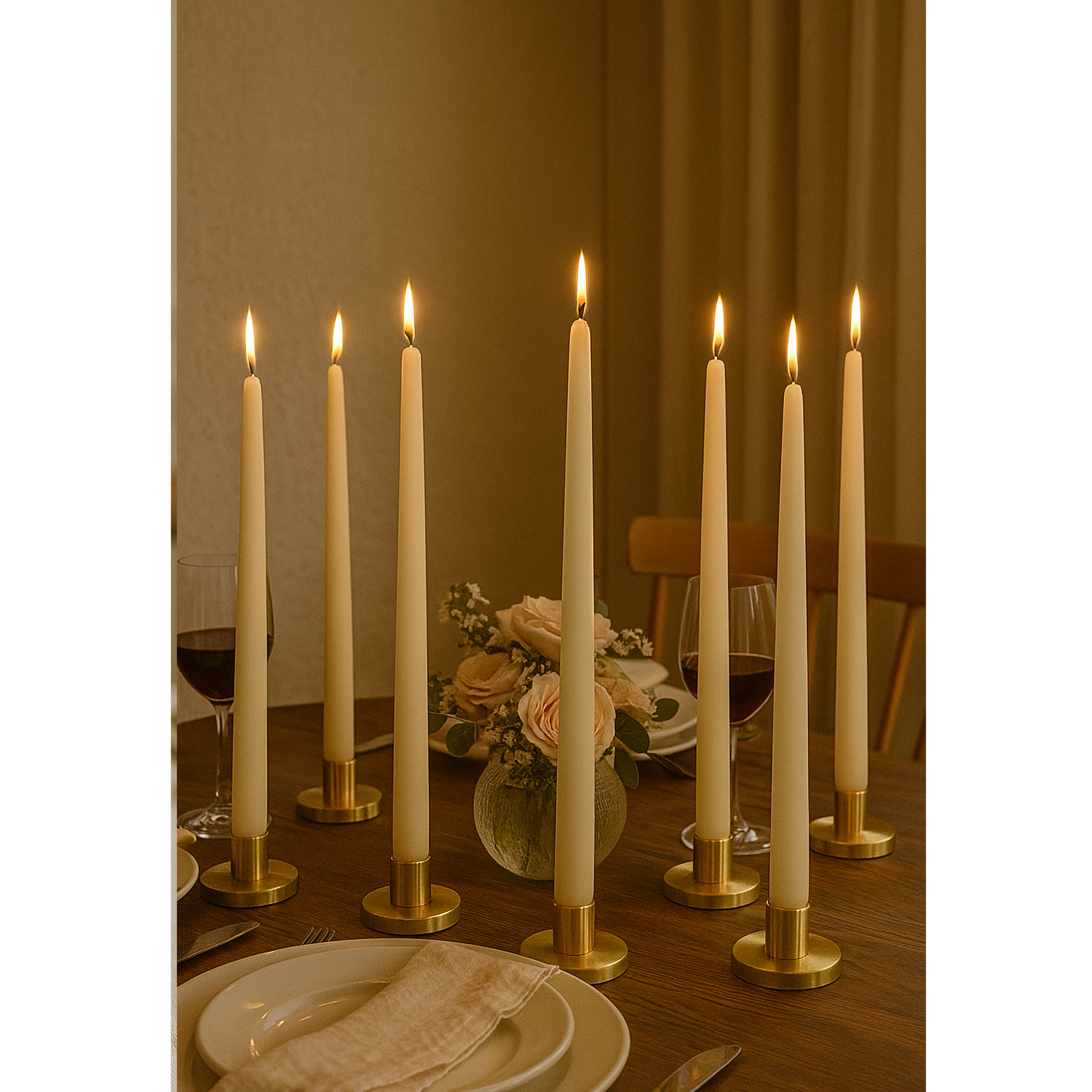 12 inch ivory taper candle for elegant home décor