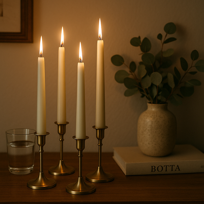 Long ivory taper candle for dinner tables and centerpieces