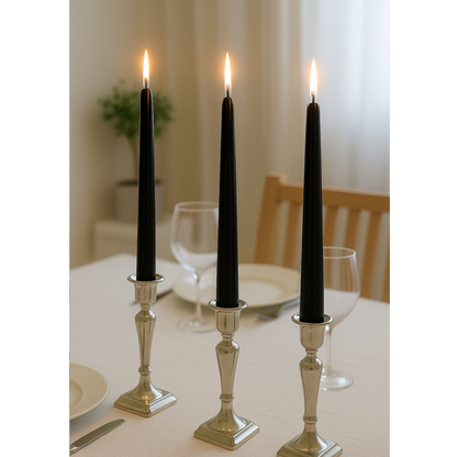 12 inch black taper candle for modern home décor