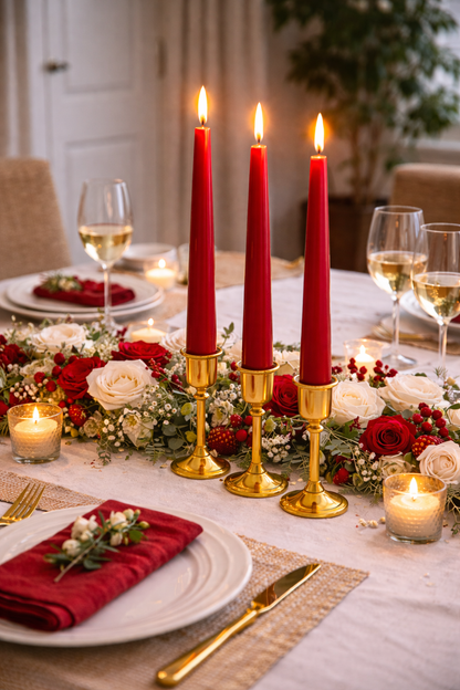 12" Red Taper Candles for table decoration