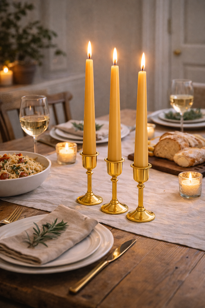 12" Golden Taper Candles for table decoration 