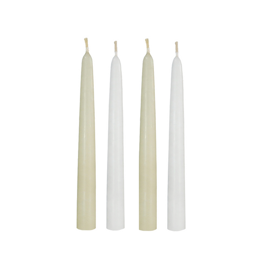 6 inch white ivory taper candles