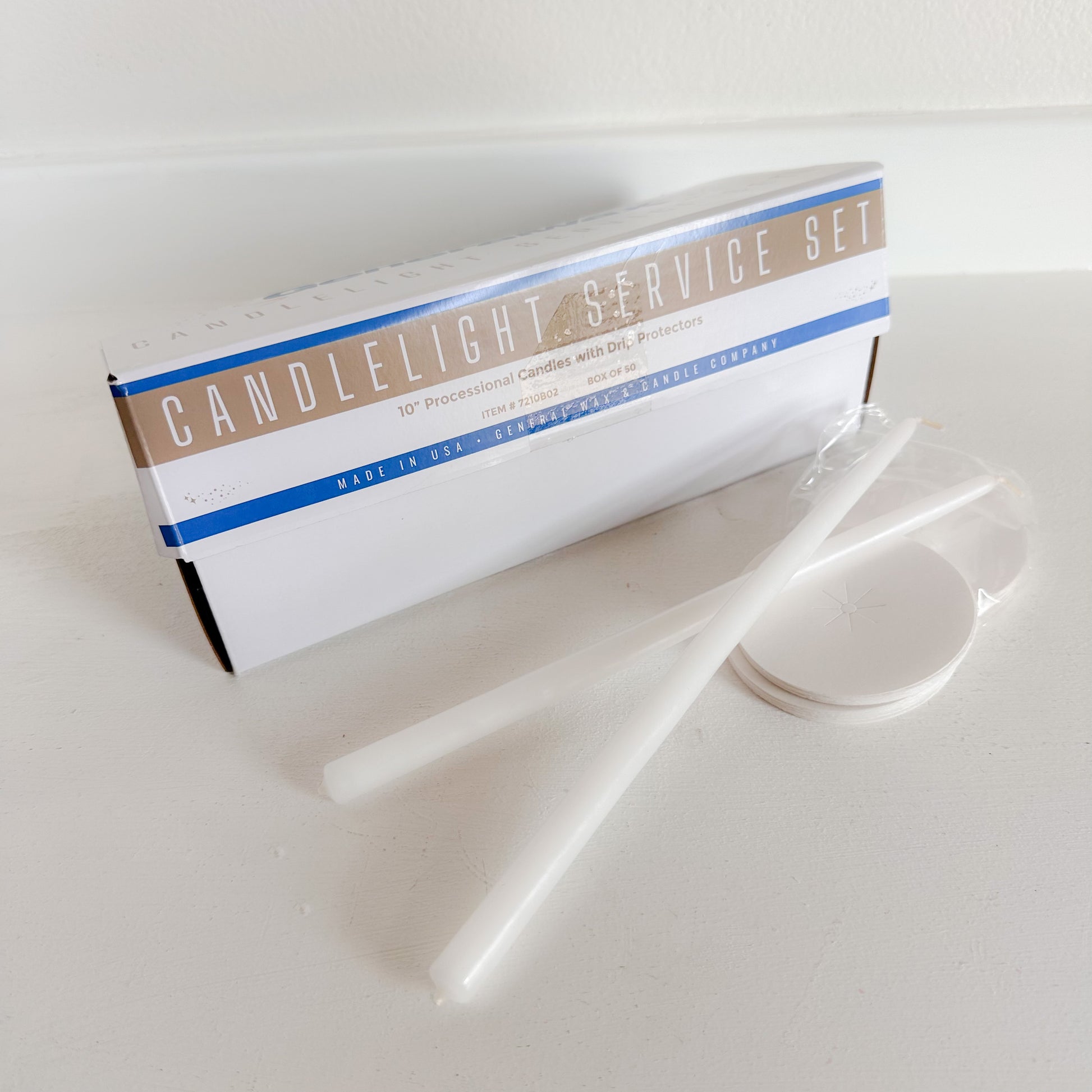 10 inch Processional Candles with Bobeches 