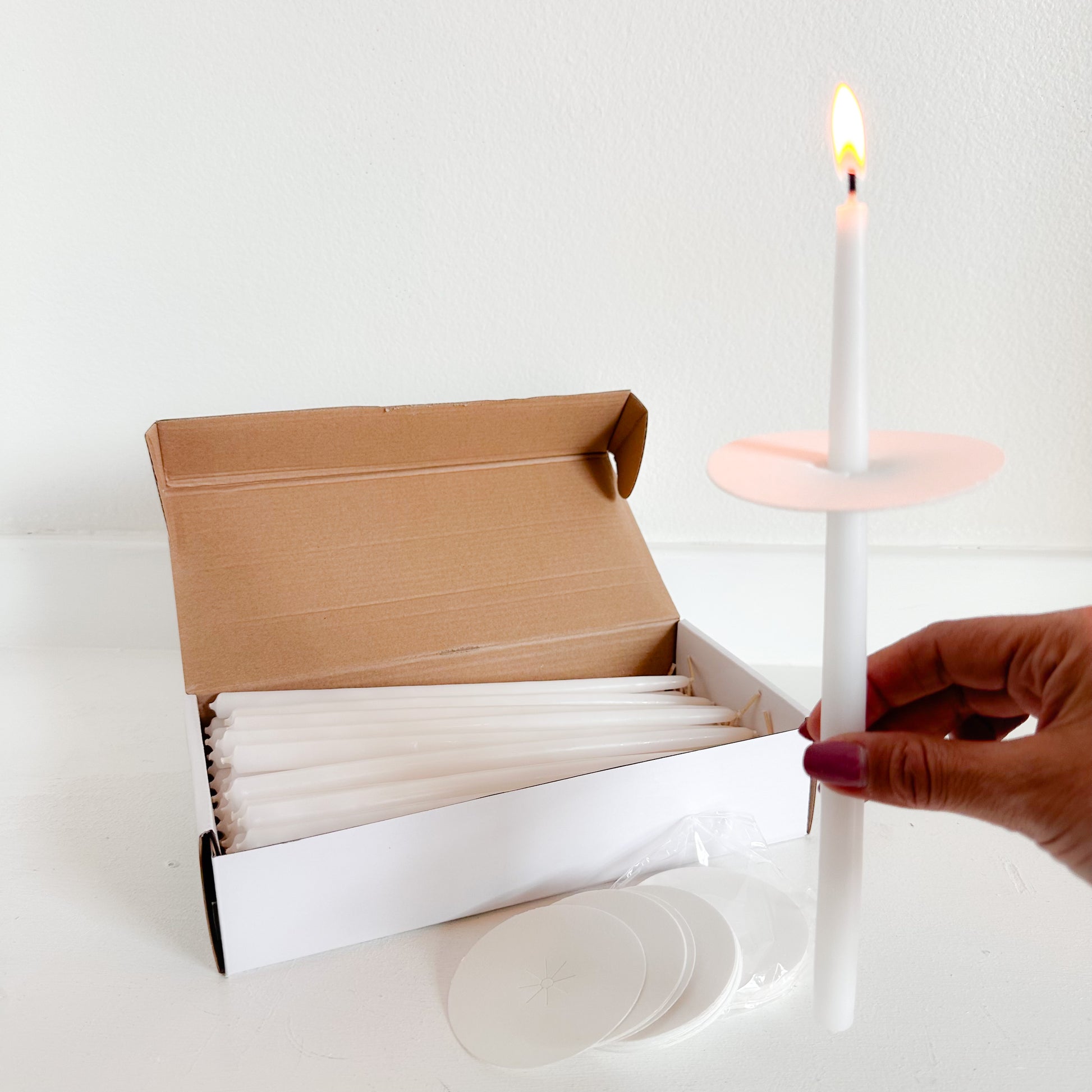 Processional Candles with Bobeches in a box