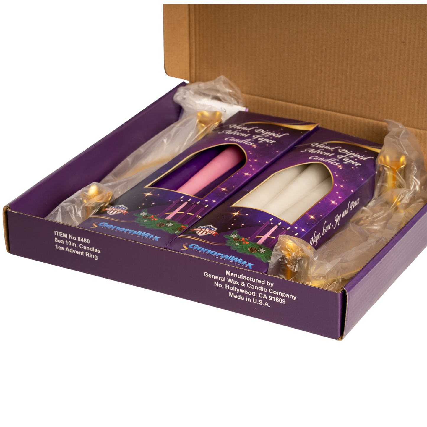 ADVENT TAPER CANDLES AND RING SET
