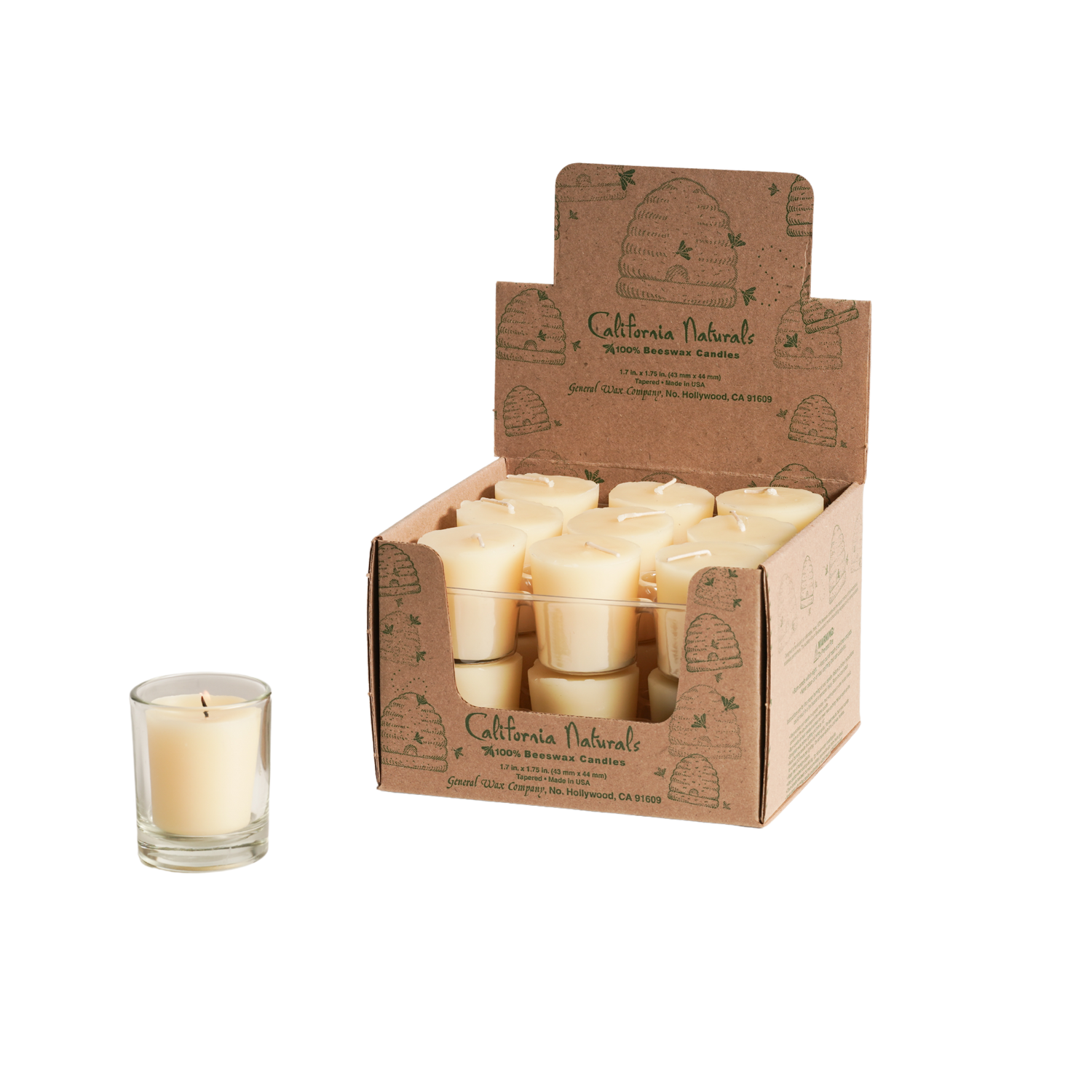 BEESWAX TAPERED VOTIVE CANDLE