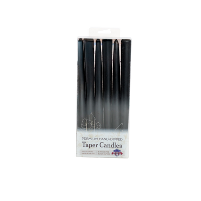 Pack of black taper candles 