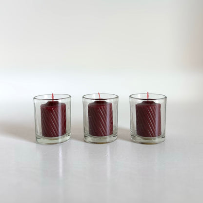 Burgundy mulberry scented votive candle