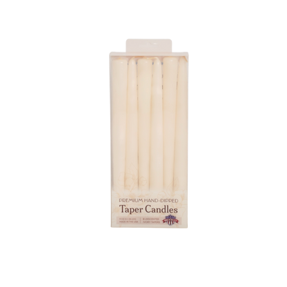 Ivory Taper Candles Premium 10 inch Unscented