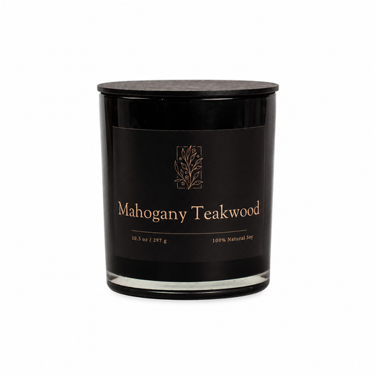 Mahogany Teakwood Scented Candle Obsidian Collection Soy Candle
