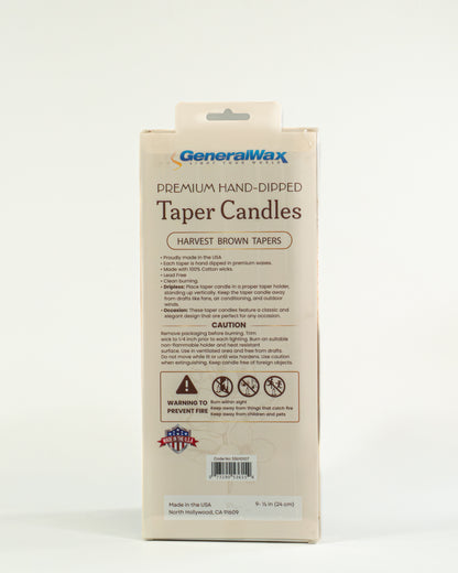 General Wax premium hand-dipped taper candles