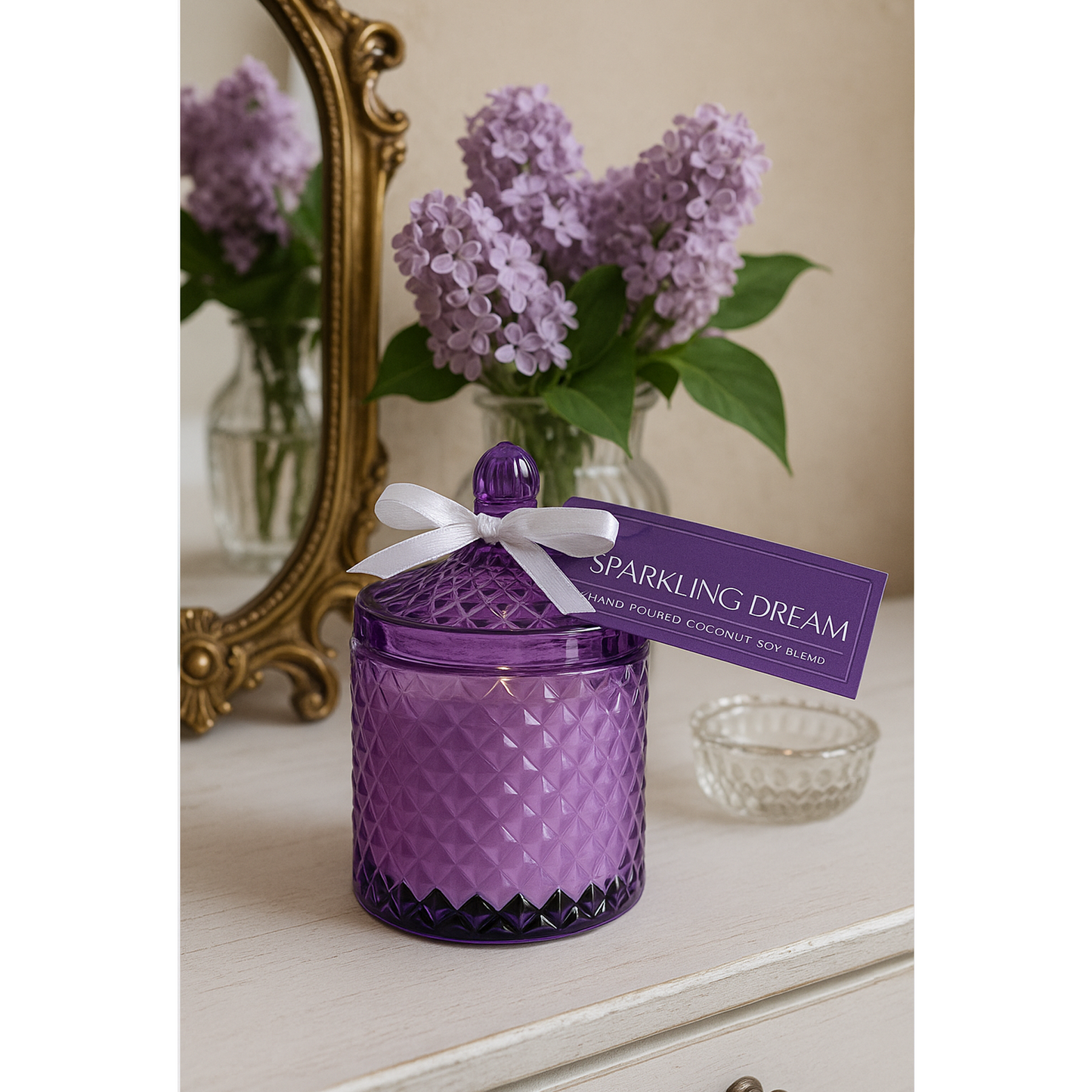 Lavender scented jar candle for calming home fragrance