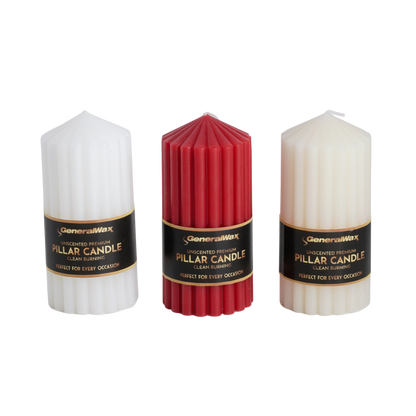 Premium Ribbed Pillar Candles