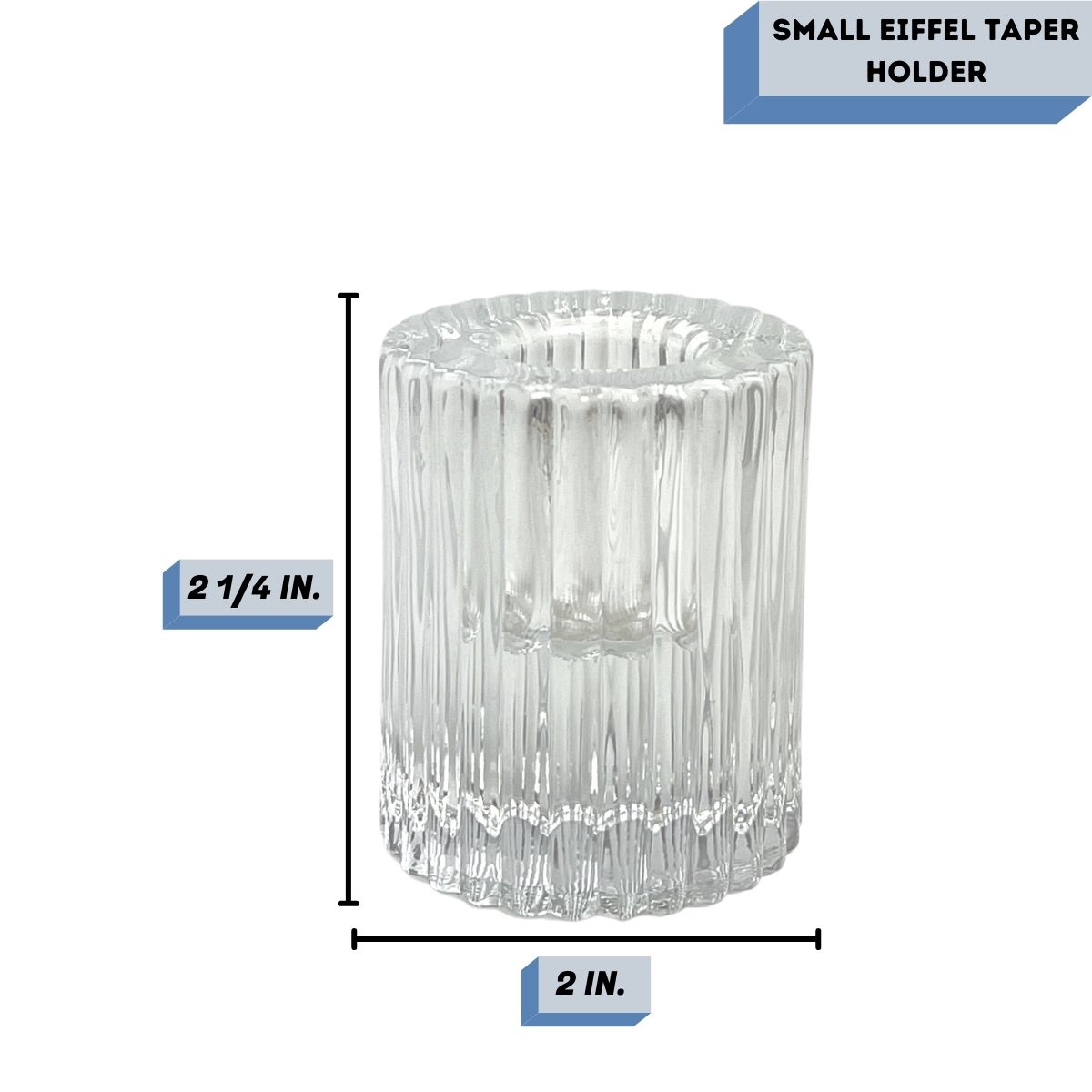 Small Eiffel Taper Candle Holder Clear measurements