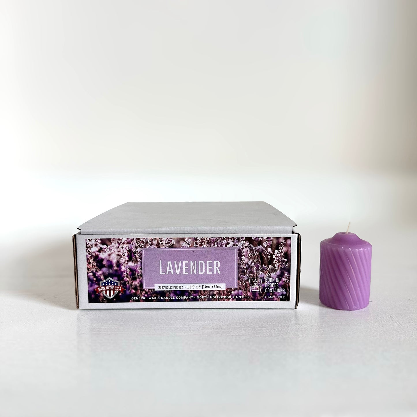 Small lavender votive candle for home fragrance