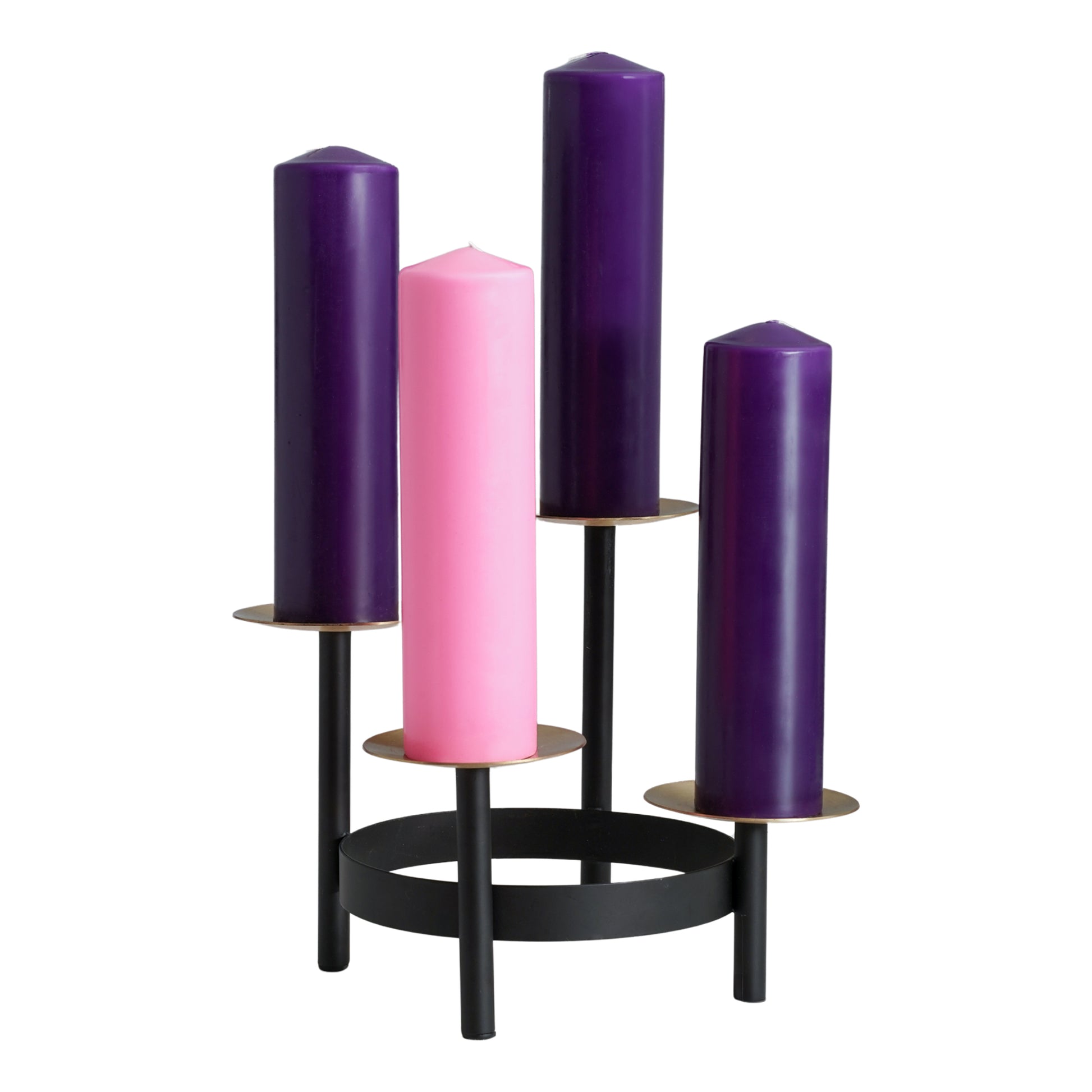 advent pillars on candle holders