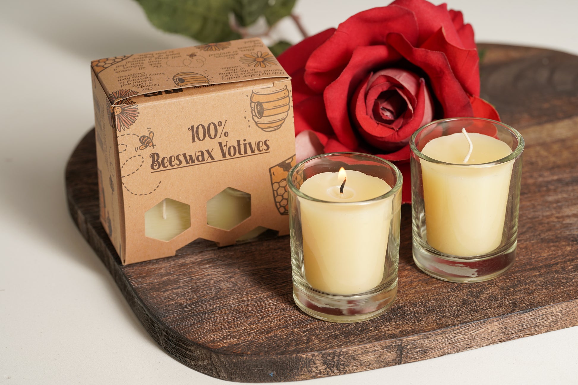 beeswax votive candles in jars pack of 4