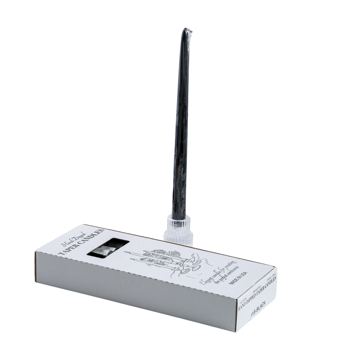 black taper candle 12 inch for weddings and events