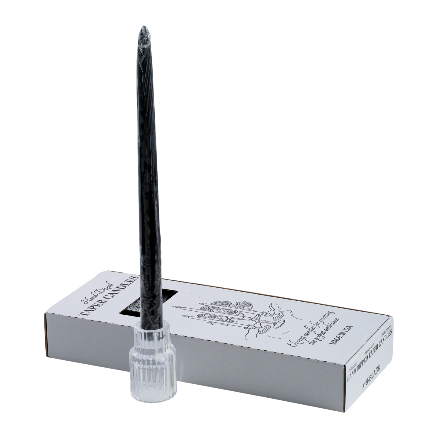 classic 12 inch black taper candle for home decor