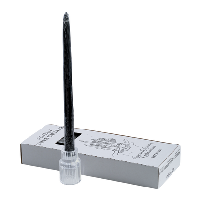 classic 12 inch black taper candle for home decor