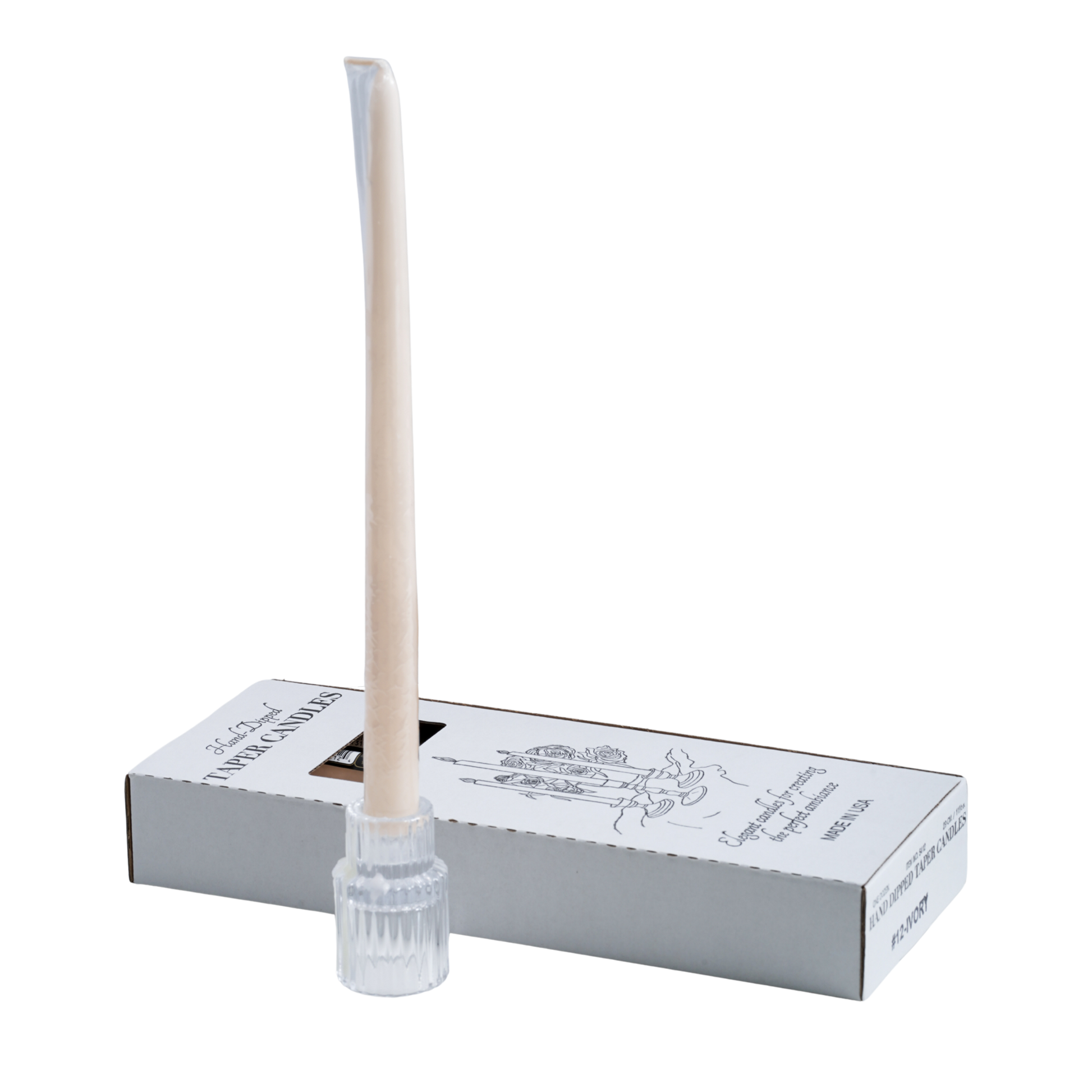 classic ivory 12 inch taper candle for home decor