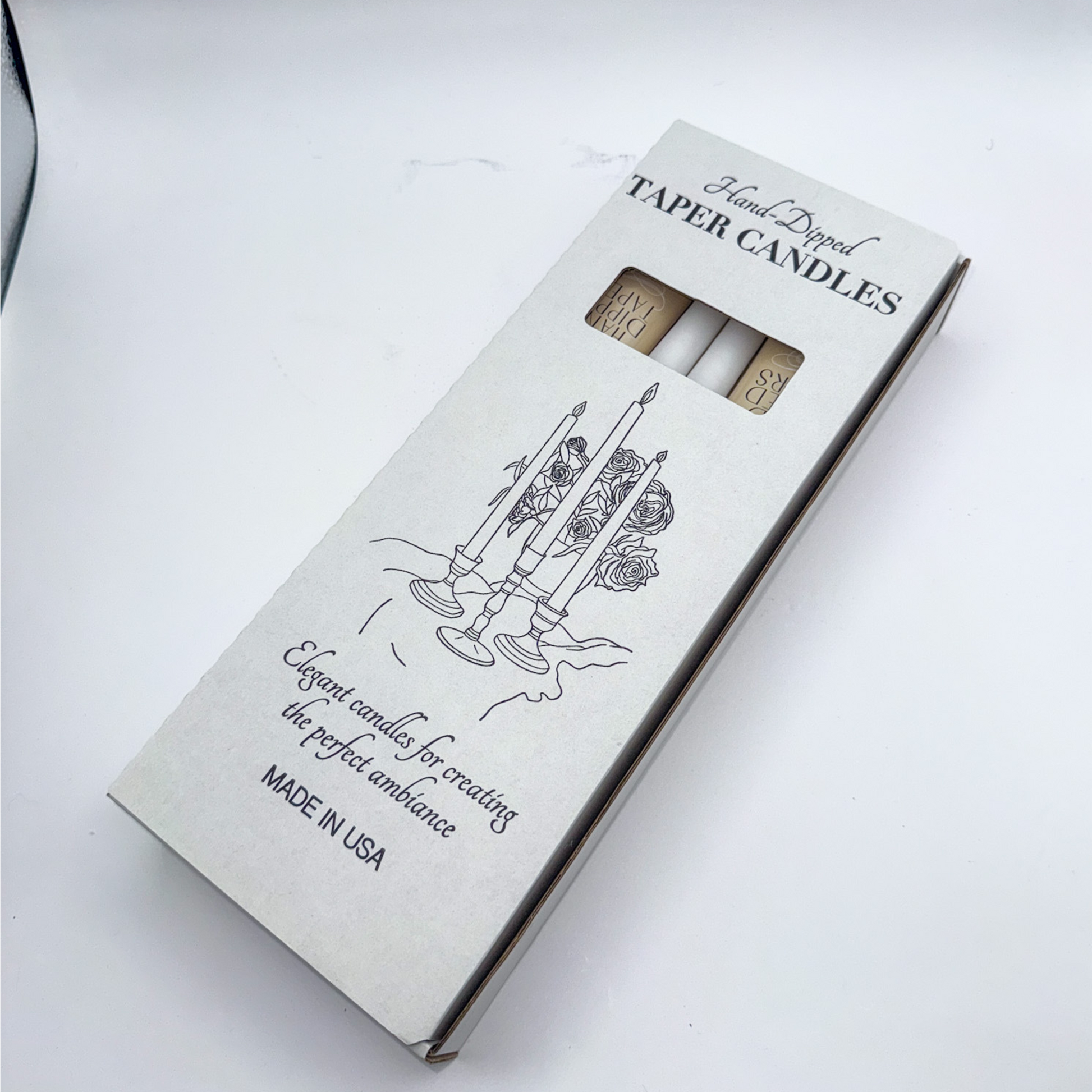 connected wick white taper candles 12 inch set