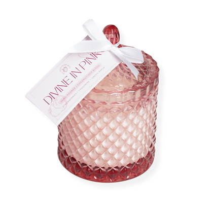 divine in pink jar candle