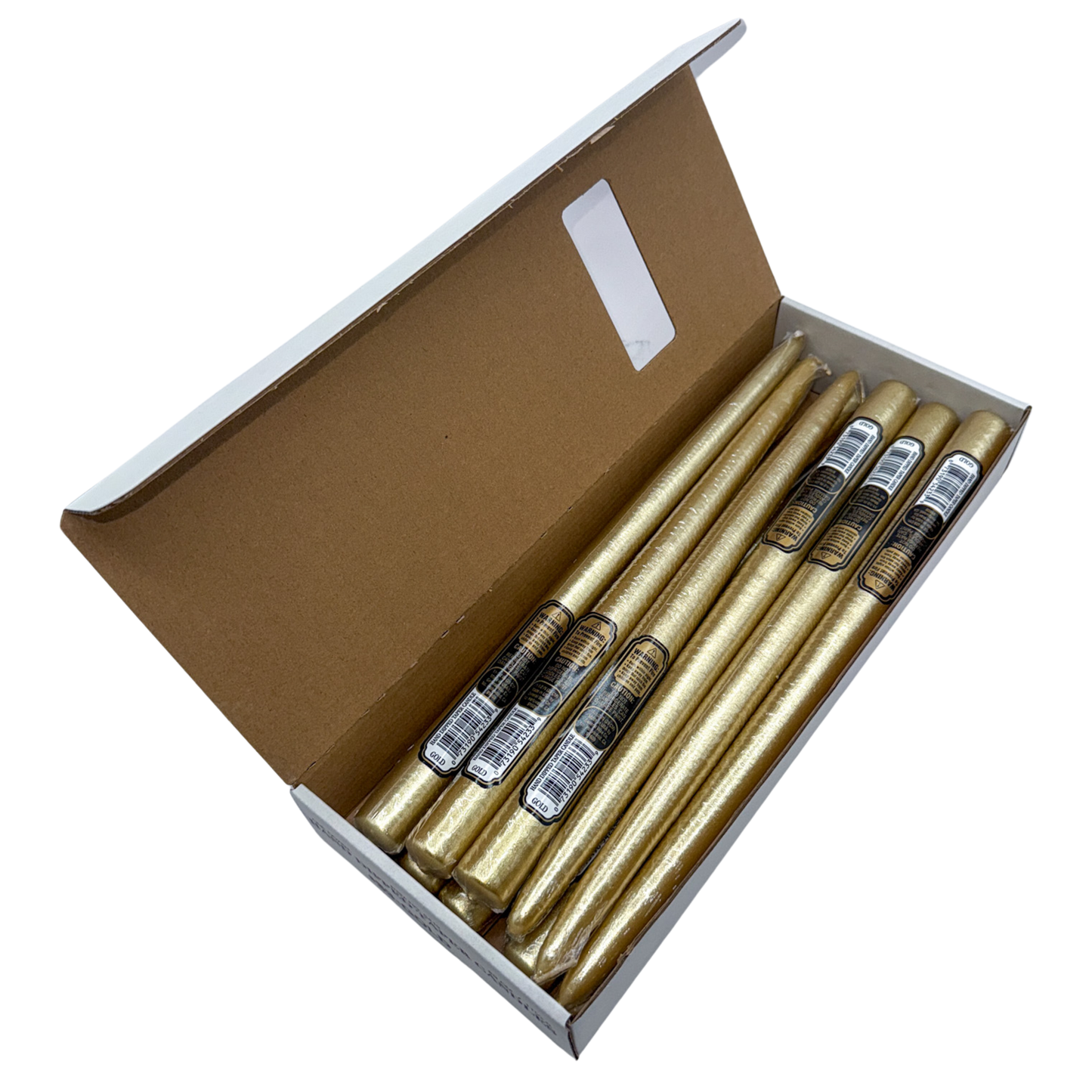 elegant metallic gold taper candles 12 inch for decor