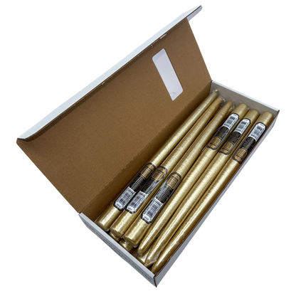 elegant metallic gold taper candles 12 inch for decor