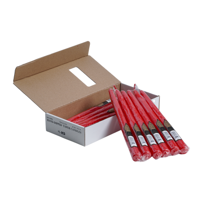 elegant red candles for holiday table