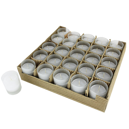 FROSTED FILLED GLASS VOTIVE CANDLES