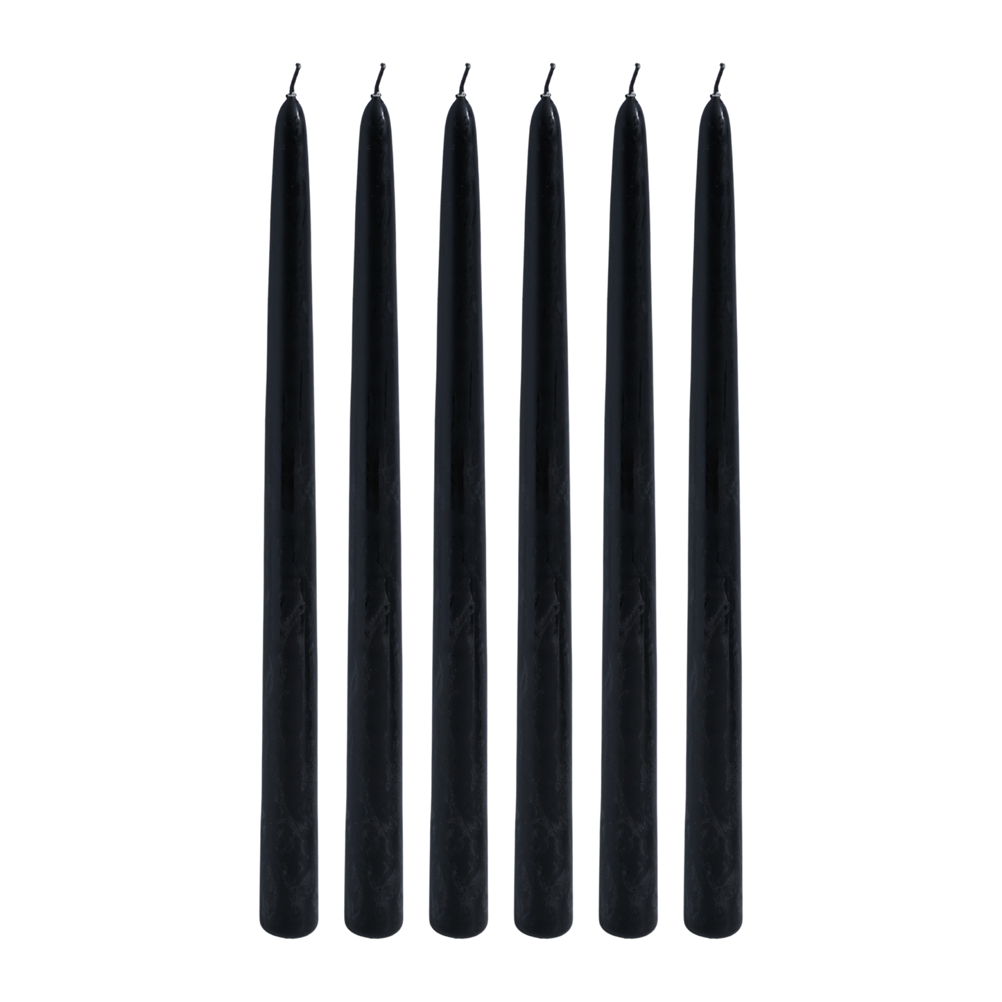 hand-dipped black taper candle 12 inch