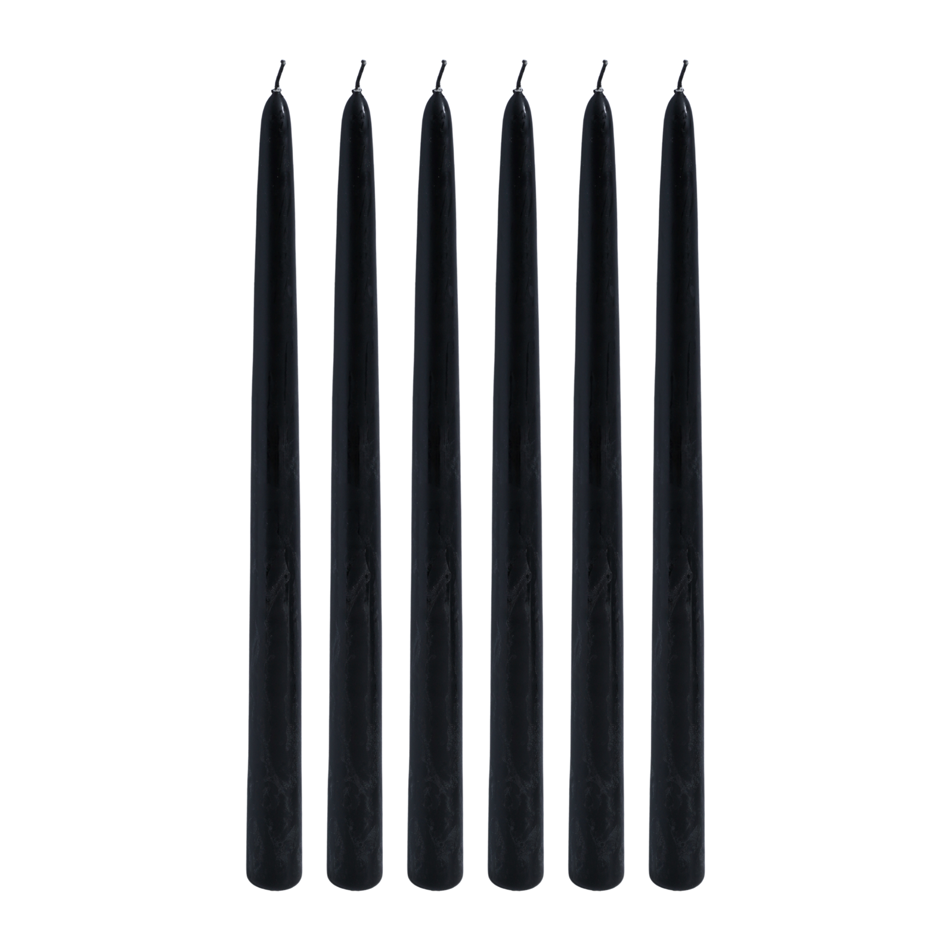 hand-dipped black taper candle 12 inch