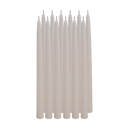 hand dipped ivory taper candle 12 inch