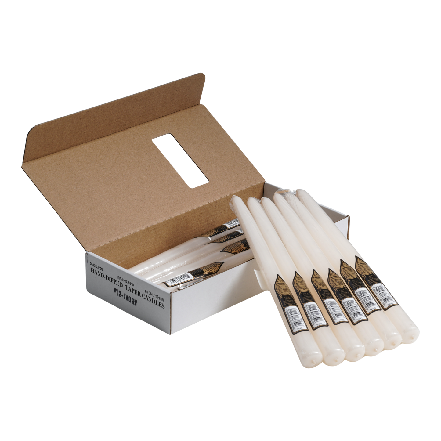 hand dipped ivory taper candles