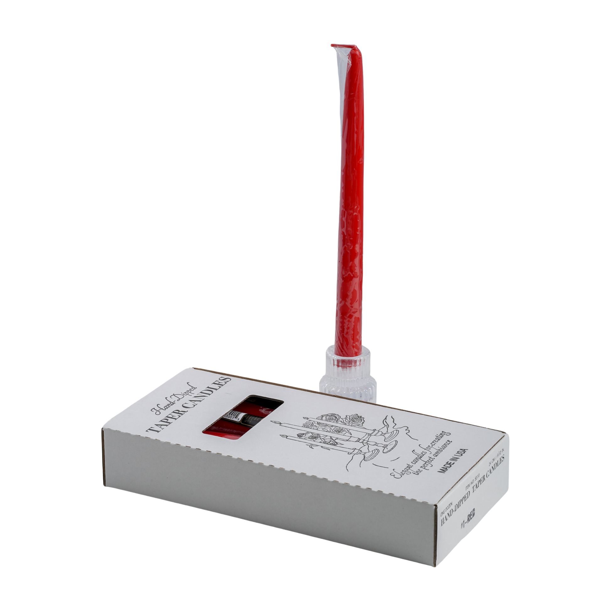 hand dipped red taper candles