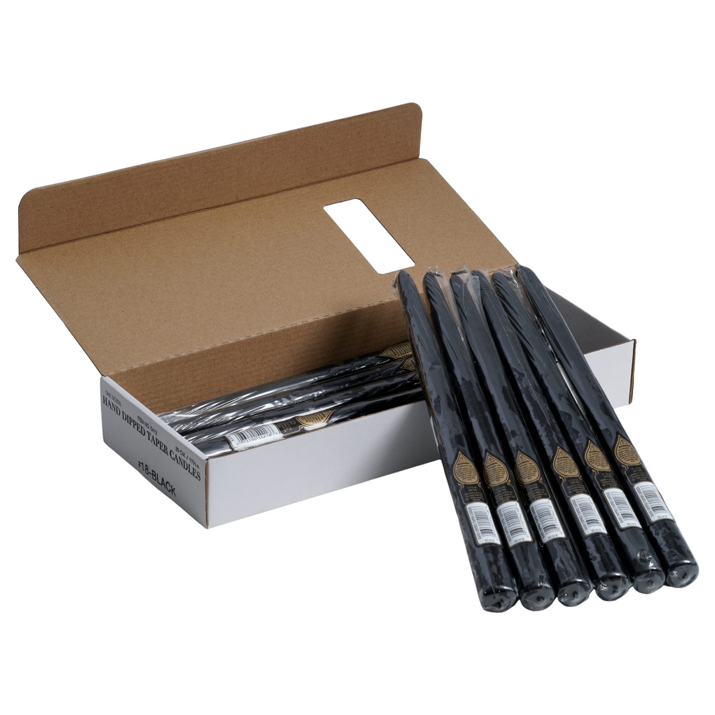 long black dinner taper candle 12 inch