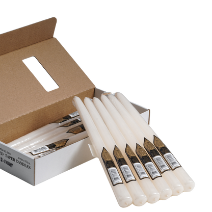 long ivory candles for wedding table centerpieces